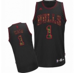 nba chicago bulls #1 rose black[camo fashion swingman]
