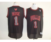 nba chicago bulls #1 rose black[fashion embroidered-1]