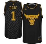 nba chicago bulls #1 rose black[gold lettering fashion]