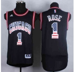 nba chicago bulls #1 rose black[national flag version]