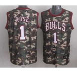 nba chicago bulls #1 rose camo