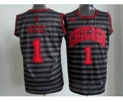 nba chicago bulls #1 rose grey[black strip]
