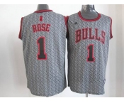nba chicago bulls #1 rose grey[static fashion swingman]