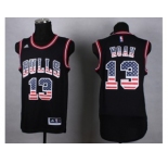 nba chicago bulls #13 noah black(USA Flag Fashion)