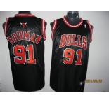 nba chicago bulls #91 rodman black[red number]