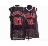 nba chicago bulls #91 rodman black(red stripe)