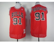 nba chicago bulls #91 rodman m&n red