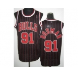 nba jersey chicago bulls #91 rodman black[revolution 30][red strip]
