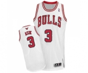Women's Adidas Chicago Bulls #3 Omer Asik Authentic White Home NBA Jersey
