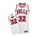 Women's Adidas Chicago Bulls #32 Kris Dunn Authentic White Home NBA Jersey
