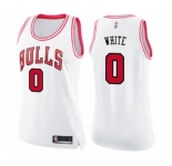 Women's Chicago Bulls #0 Coby White Swingman White Pink Fashion Basketball Jersey
