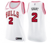 Women's Nike Chicago Bulls #2 Jerian Grant Swingman WhitePink Fashion NBA Jersey