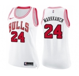 Women's Nike Chicago Bulls #24 Lauri Markkanen Swingman WhitePink Fashion NBA Jersey