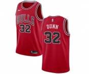 Women's Nike Chicago Bulls #32 Kris Dunn Swingman Red Road NBA Jersey - Icon Edition
