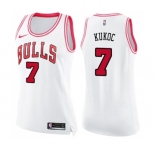 Women's Nike Chicago Bulls #7 Toni Kukoc Swingman WhitePink Fashion NBA Jersey