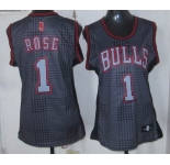 women nba chicago bulls #1 rose black-grey[2012]