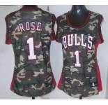 women nba chicago bulls #1 rose camo