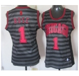women nba chicago bulls #1 rose grey[black strip]
