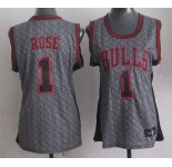 women nba chicago bulls #1 rose grey[static fashion swingman]