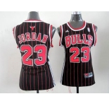 women nba chicago bulls #23 jordan black(red stripe)