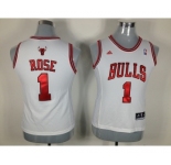 women nba jerseys chicago bulls #1 rose white[revolution 30 swingman]