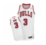Youth Adidas Chicago Bulls #3 Omer Asik Authentic White Home NBA Jersey