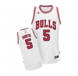 Youth Adidas Chicago Bulls #5 Bobby Portis Swingman White Home NBA Jersey