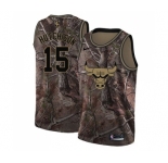 Youth Nike Chicago Bulls #15 Chandler Hutchison Swingman Camo Realtree Collection NBA Jersey