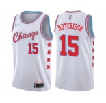 Youth Nike Chicago Bulls #15 Chandler Hutchison Swingman White NBA Jersey - City Edition
