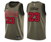 Youth Nike Chicago Bulls #23 Michael Jordan Swingman Green Salute to Service NBA Jersey