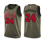 Youth Nike Chicago Bulls #24 Lauri Markkanen Swingman Green Salute to Service NBA Jersey
