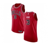 Youth Nike Chicago Bulls #3 Omer Asik Authentic Red Road NBA Jersey - Icon Edition