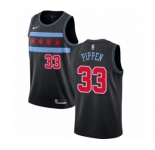 Youth Nike Chicago Bulls #33 Scottie Pippen Swingman Black NBA Jersey - City Edition