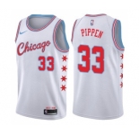 Youth Nike Chicago Bulls #33 Scottie Pippen Swingman White NBA Jersey - City Edition