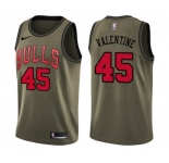 Youth Nike Chicago Bulls #45 Denzel Valentine Swingman Green Salute to Service NBA Jersey