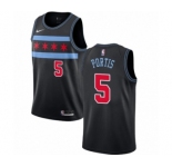 Youth Nike Chicago Bulls #5 Bobby Portis Swingman Black NBA Jersey - City Edition