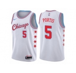 Youth Nike Chicago Bulls #5 Bobby Portis Swingman White NBA Jersey - City Edition