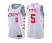 Youth Nike Chicago Bulls #5 Bobby Portis Swingman White NBA Jersey - City Edition