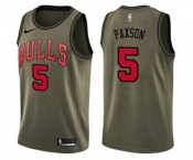 Youth Nike Chicago Bulls #5 John Paxson Swingman Green Salute to Service NBA Jersey