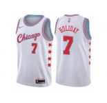 Youth Nike Chicago Bulls #7 Justin Holiday Swingman White NBA Jersey - City Edition