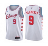 Youth Nike Chicago Bulls #9 Antonio Blakeney Swingman White NBA Jersey - City Edition