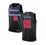 Youth Nike Chicago Bulls #91 Dennis Rodman Swingman Black NBA Jersey - City Edition