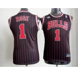 youth nba chicago bulls #1 rose black[red strip]
