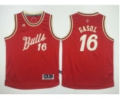 youth nba chicago bulls #16 gasol red[2015 Christmas edition]