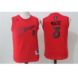 youth nba chicago bulls #3 wade red[2016 Christmas edition]