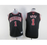 youth nba jerseys chicago bulls #1 rose black[revolution 30 swingman]