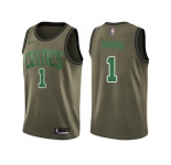 Men Nike Boston Celtics #1 Walter Brown Green Salute to Service NBA Swingman Jersey