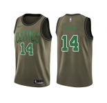 Men Nike Boston Celtics #14 Bob Cousy Green Salute to Service NBA Swingman Jersey