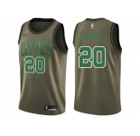 Men Nike Boston Celtics #20 Gordon Hayward Green Salute to Service NBA Swingman Jersey
