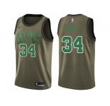 Men Nike Boston Celtics #34 Paul Pierce Green Salute to Service NBA Swingman Jersey